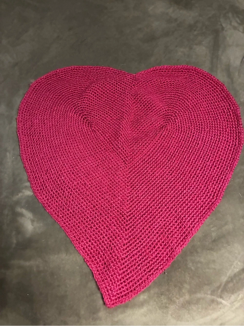 Handmade Heart-Shaped rug red